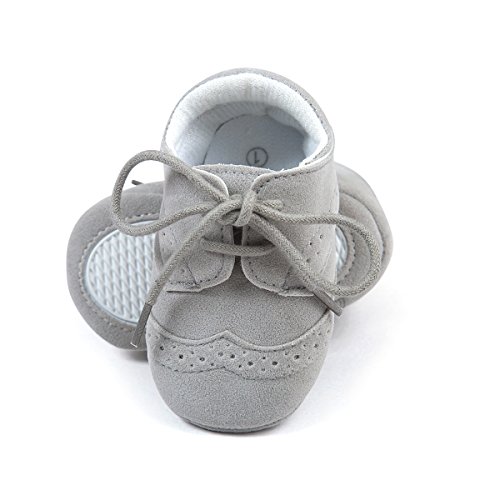 Zapatos sneakers para bebés, de cuero sintético gris Talla:12-18 meses