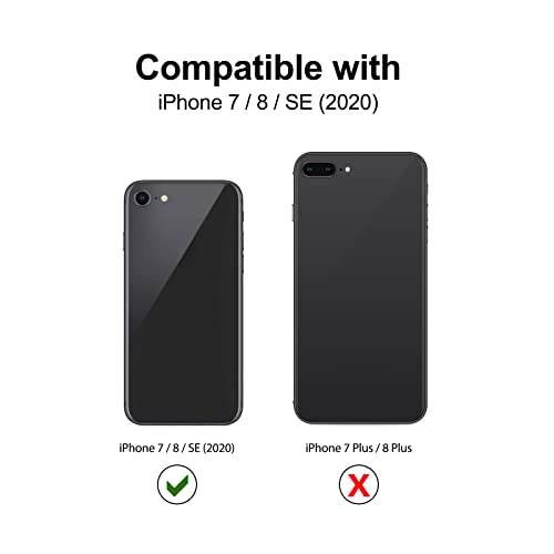ZhinkArts Cadena para Teléfono Móvil Compatible con Apple iPhone 7/8 / SE (2020) - Funda con Collar de Cordón para Smartphone - Carcasa con Correa para Celular para Llevar - Rojo/Rojo