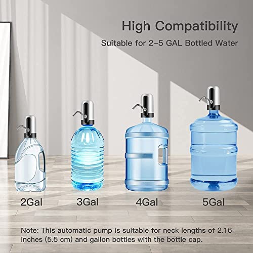 ZIXIUS Dispensador de agua para garrafas electrico automatico con adaptador universal incluido para botellas y garrafas de 4, 5 y 8 litros