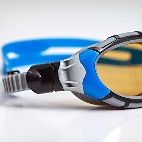 Zoggs Predator Flex Polarized Ultra Gafas de natación, Unisex Adulto, Black/Blue/Copper, Small