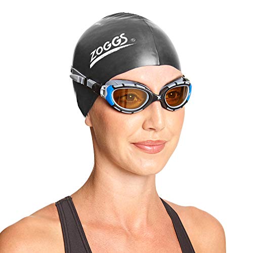 Zoggs Predator Flex Polarized Ultra Gafas de natación, Unisex Adulto, Black/Blue/Copper, Small
