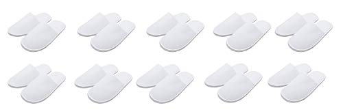 Zollner 10 pares de zapatillas de viaje, blancas, de rizo, talla única