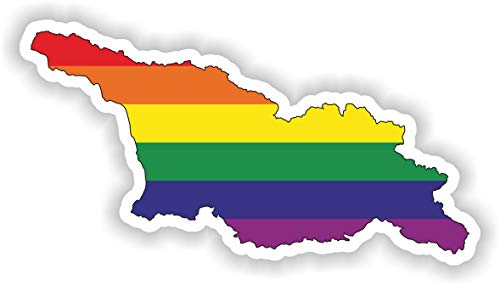 1 pegatina de vinilo impermeable con diseño de mapa del orgullo gay de Georgia Europe LGBTQI ILGA