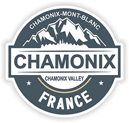 1 pegatina de vinilo impermeable de Chamonix Mont Blanc de 5 cm