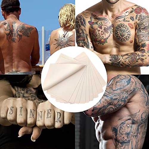 10 Hojas Práctica de la piel del tatuaje, Piel Sintetica Tatuaje, Piel Práctica Tatuaje Tattoo de Doble Cara suministros de tatuaje para principiantes y artistas de tatuajes experimentados
