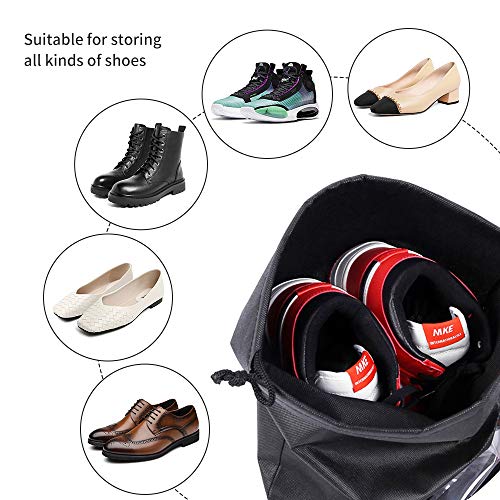 10 Pcs Bolsas de Zapatos Multifunción a Prueba de Polvo Bolsa Impermeable Telas no Tejidas Zapatos para Hombres y Mujeres con Ventana Transparente y Cordón(Raya)