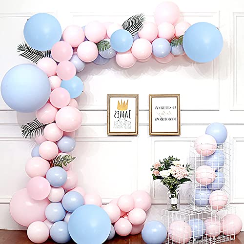 100 globos pastel, globos pastel de fiesta de color azul, rosa, globos de látex para niñas, globos de cumpleaños para fiestas, bodas, aniversarios y celebraciones