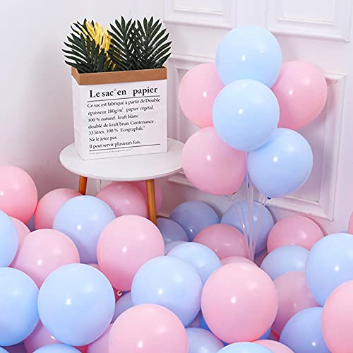 100 globos pastel, globos pastel de fiesta de color azul, rosa, globos de látex para niñas, globos de cumpleaños para fiestas, bodas, aniversarios y celebraciones