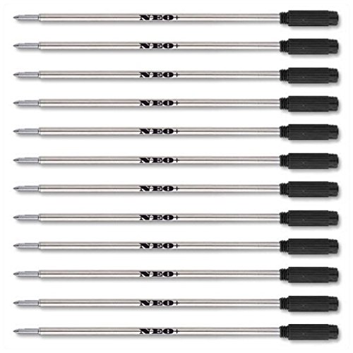 12X Pen Refills in Black Ink By NEO+. 8513 Cross Compatible