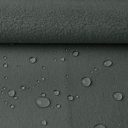 (19,99€/m) Oeko-Tex® High-Tech – Softshell con membrana climática - Tela de 3 capas: microfibra, membrana climática y jersey - Impermeable - Por metro (elefante gris)