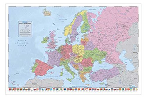 1art1 Empire 330529 - Póster de Mapa de Europa (91,5 x 61 cm)