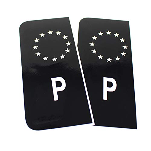 2 pegatinas para matrícula de la UE (R059 Portugal), color negro