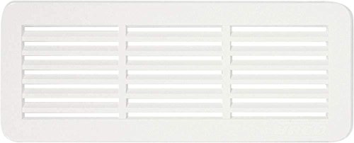 2 Rejilla de ventilación para puerta, doble cara opaca de 150 x 60 mm, de plástico ASA de alta calidad, para baño y cocina, color blanco