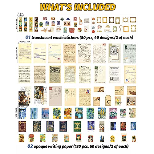 200 Hojas Papeles Scrapbooking Tarjetas Manualidades Decoración Kit de Scrapbooking de DIY Decoración Álbumes de Recortes Calendarios Tarjetas Sobres Regalos B