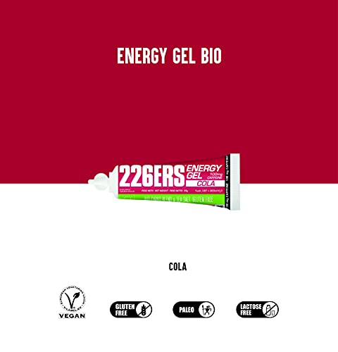 226ERS Bio Energy Gel | Geles Energéticos de 25gr con Sales Minerales y 100mg de Cafeína, Geles Ciclismo y Runnning, Cola - 40 unidades
