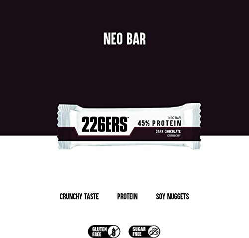 226ERS Neo Bar Protein | Barritas de Proteína 46%, Barritas Proteica Sin Azúcar, Snack Saludable Sin Gluten, Chocolate Negro - 24 barras
