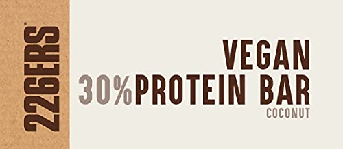 226ERS Vegan Protein Bar | Barrita de Proteína Vegana, Barra Proteíca con Superfoods | Proteína de Guisante + Proteína de Arroz | Sin Gluten, Coco - 30 barras