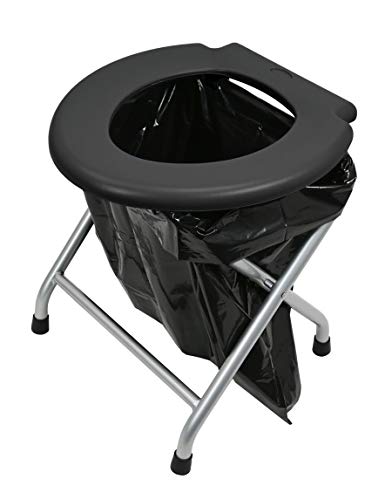 24ocean - Inodoro plegable (estructura de metal, color negro)