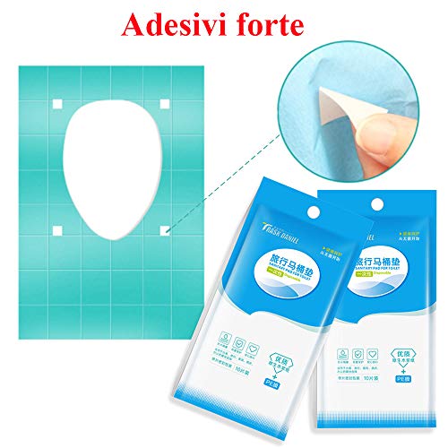 40 pcs Protector WC Desechable Impermeable Papel para Asiento de Inodoro Fundas de Papel para Viaje Baño Hotel (40pcs Azul)