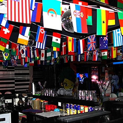 50 banderas de países diferentes, banderas internacionales del mundo, Guirnalda de Banderas para Bar,decoración de fiesta(14 cm x 21 cm)
