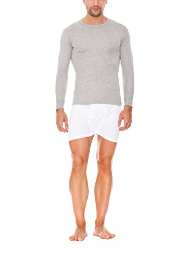 Abanderado - Camiseta térmica de manga larga y cuello redondo para hombre, color Gris, talla 52 (L), Talla Internacional: M