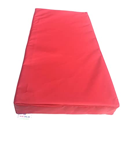 ABM SOFTPLAY Soft Play Gymnastic Landing Crash Mat – 610 g/m² PVC/espuma de alta densidad – rojo – 100 cm x 50 cm x 10 cm