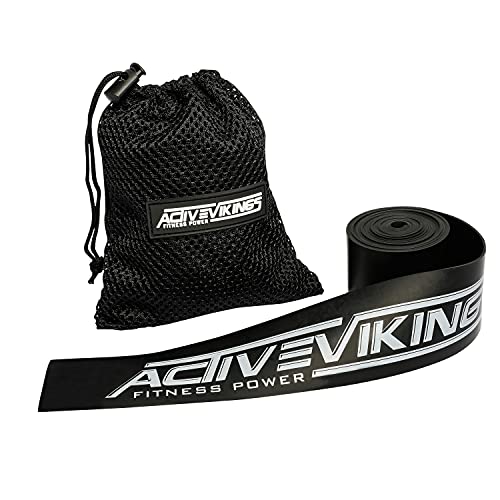ActiveVikings Cinta Floss + bolsa, 2 m, ideal para fisioterapia, tratamiento de puntos gatillo y automasaje, perfecta para deporte y fitness, cinta de compresión (negro)
