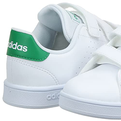 adidas Advantage C, Sneaker, Cloud White/Green/Grey, 30 EU