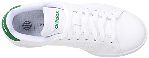 adidas Advantage, Tennis Shoe Hombre, Cloud White/Cloud White/Green, 42 2/3 EU