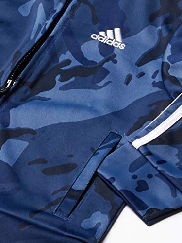 adidas Baby Boys' Li'l Sport Tricot Jacket & Jogger Clothing Set, Camo Collegiate Navy, 6 Months