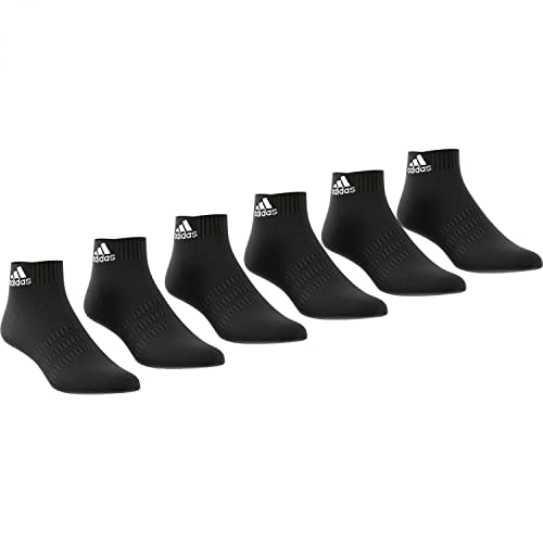 adidas Cush ANK 6PP Socks, Unisex Adulto, Top:Black/Black/Black/Black Bottom:Black/Black, L