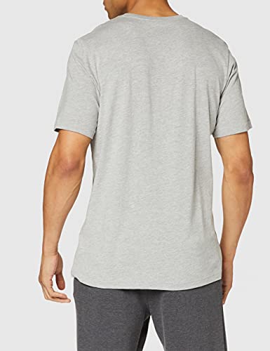 adidas E Lin tee Camiseta de Manga Corta, Hombre, Medium Grey Heather/Black, S