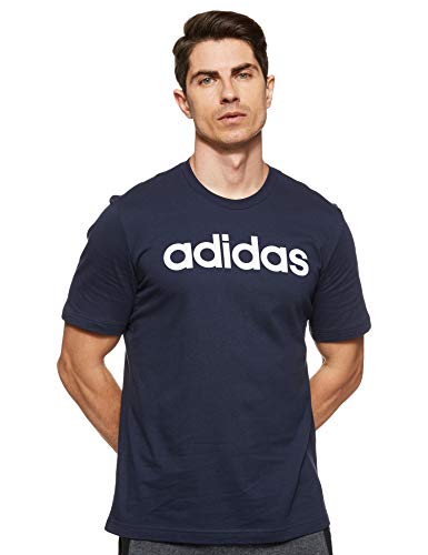 adidas Essentials Linear Logo tee Camiseta, Hombre, Azul (Legend Ink/White), S