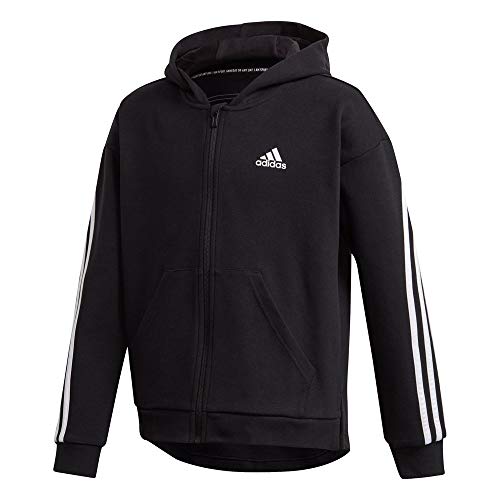 adidas G 3S FZ HD Sweatshirt, Niñas, Black/White, 4-5Y