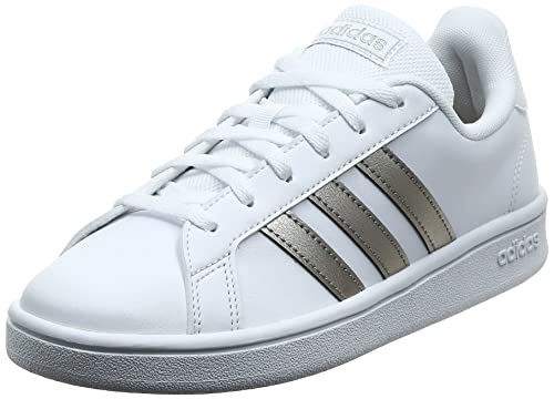 adidas Grand Court Base, Sneaker Mujer, Footwear White/Platin Metallic/Footwear White, 40 EU