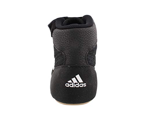 adidas Men's Boy's HVC2 Wrestling Mat Shoe Ankle Strap (Black/White, 8.5)