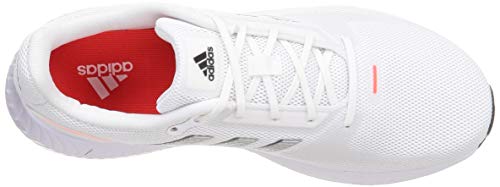 adidas Runfalcon 2.0, Sneaker Hombre, Footwear White/Silver Metallic/Solar Red, 42 EU