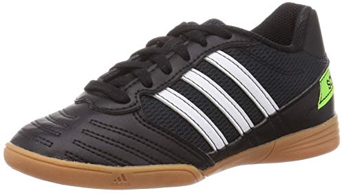 Adidas Super Sala J, Running Shoe, Noir Blanc Vert Fluo, 37 1/3 EU