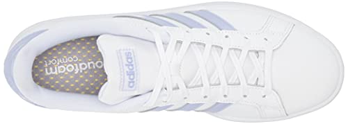 adidas Women's Grand Court Tennis Shoe, White/Violet Tone/White, 9.5