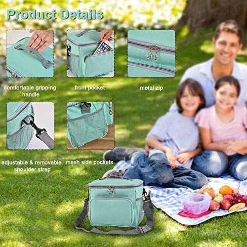 AINY Can Cooler Bag Lunch Bag, Cooler Bag Insulated, Small Cooler Bag with Liner A Prueba De Fugas Cubo Duro para Hombres, Mujeres, Viajes, Camping, Picnic, Playa, Barbacoa,Rojo