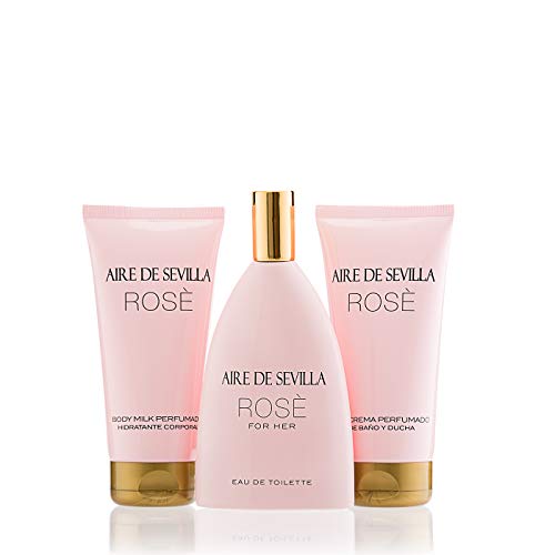 Aire de Sevilla Set de Belleza Edición Rosè - Body Milk / Eau de Toilette / Gel de baño y ducha para mujer