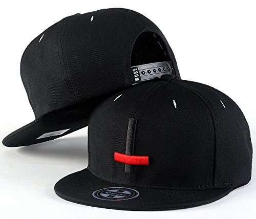Aivtalk - Negra Gorra de Béisbol Unisex Sombrero Plano con Bordado de Cruz Accesorios para Hombre Mujer Parejas Hip Hop Snapback