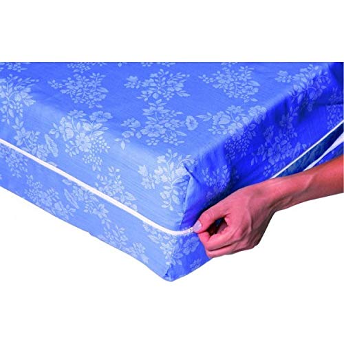 Alpes Blanc Funda de colchón Integral – Dimensions – 160 x 200 – Azul o Blanco, diseño Aleatorio