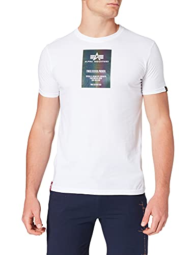 ALPHA INDUSTRIES Rainbow Reflective Label T Camiseta, White, M para Hombre