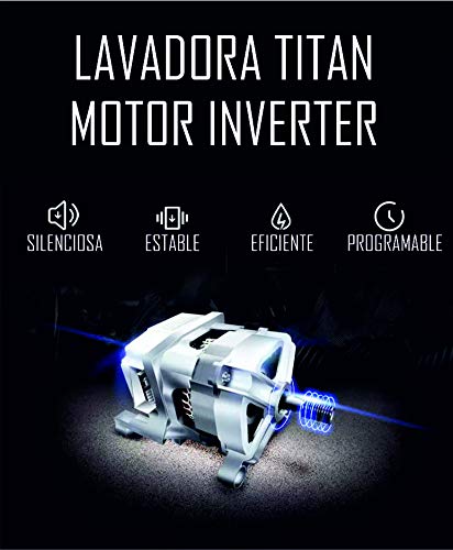 ALPHA Lavadora TITAN Gris 8kg, Smart Inverter Motor, 1.200rpm, Puerta XXL, A+++. *** Alta Gama***