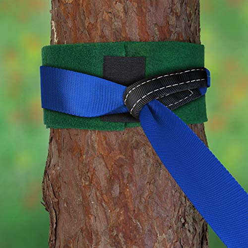ALPIDEX Slackline 15 m 2t + 2 x Protector de árbol + Protector de trinquete, Color:Azul