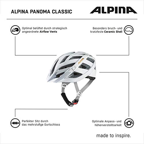 Alpina PANOMA Classic Casco de Ciclismo, Women's, White-Prosecco, 52-57