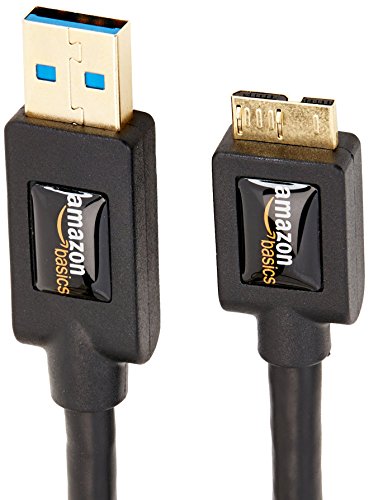 Amazon Basics - Cable de USB 3.0 A macho a micro USB B con conectores dorados (1,8 m)