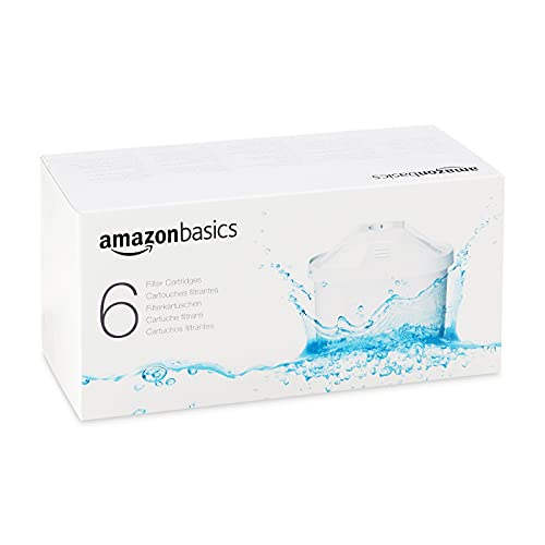 Amazon Basics - Caja de 6 cartuchos de jarra con filtro - Adecuado para jarras Brita Maxtra, pero no Maxtra +