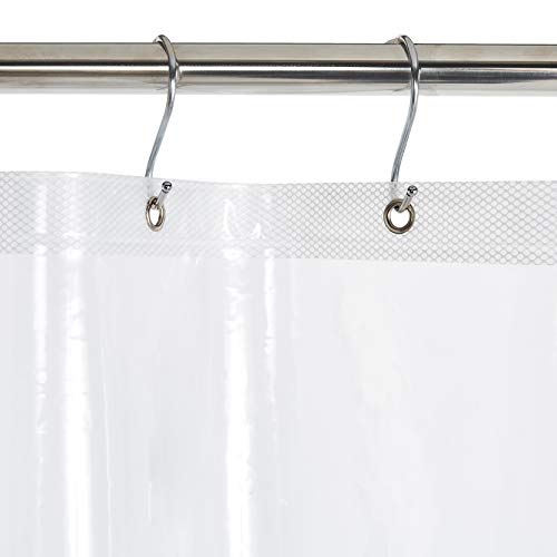 Amazon Basics - Cortina de ducha de PEVA pesada, transparente, 183 x 200 cm